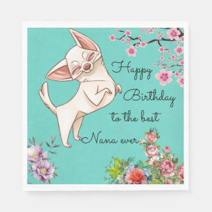 Nana Birthday Chihuahua Paper Napkins Servet