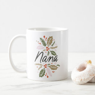 Nana Bright Holly Kerstzwart script Koffiemok