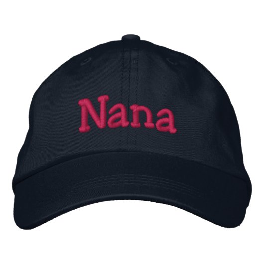 Nana brodé Casquette de baseball Marine rose chaud (Devant)