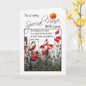 Nana, carte de jour de grands-parents - pavots (Fleur jaune)