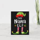 Nana Christmas Elf Matching Pajama X-mas Party Kaart (Voorkant)