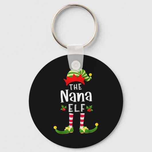 Nana Christmas Elf Matching Pajama X-mas Party  Sleutelhanger (Voorkant)