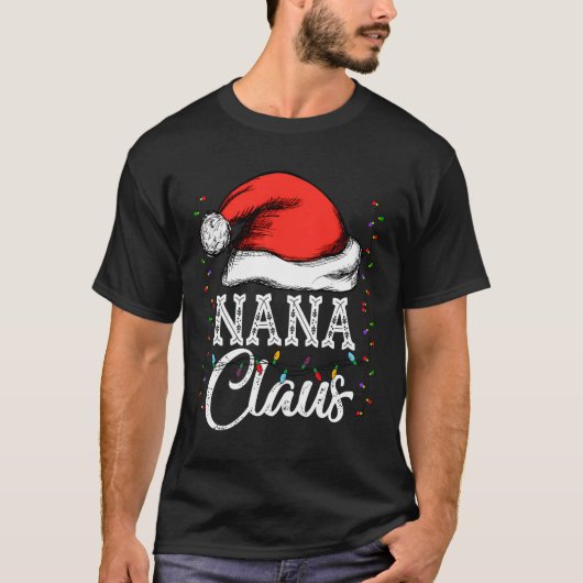 Nana Claus Grappige Kerstman Grootse Kerstcadeau v T-shirt (Voorkant)