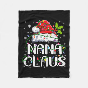 Nana Claus kerstlampjes Pajama Familie komt overee Fleece Deken