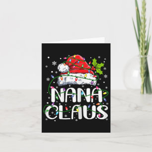 Nana Claus kerstlampjes Pajama Familie komt overee Kaart
