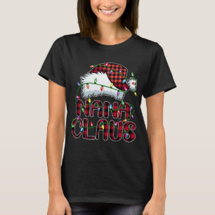 Nana Claus kerstlampjes Pajama Familie komt overee T-shirt