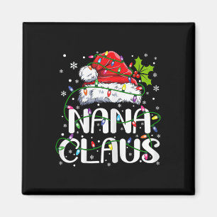 Nana Claus Kerstlichten Pyjama Familie Matching Magneet