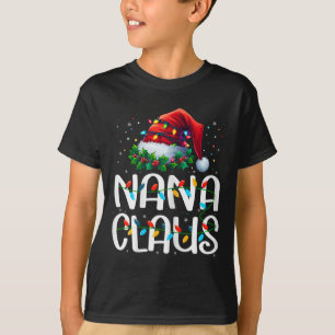 Nana Claus Kerstlichten Pyjama Familie Matching T-shirt