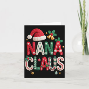 Nana Claus Kerstman Oma Familie Bijpassende Kerstt Kaart