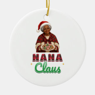 Nana Claus Tartan Kerstmis Oma Ornament