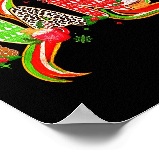 Nana Coquette Bow Christmas Pajamas Xmas Tree Coco Poster (Hoek)