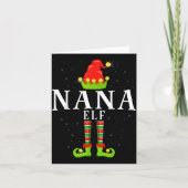 Nana Elf Christmas Matching Xmas Pajama Kaart (Voorkant)