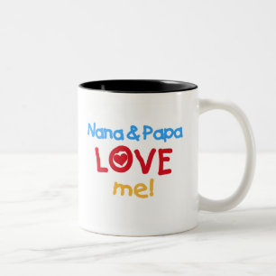 Nana en Papa Love Me Tweekleurige Koffiemok