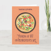 Nana en Papa Pizza Grootouders Dag Kaart (Voorkant)