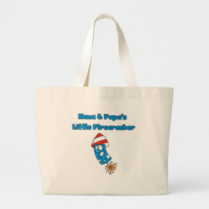 Nana en Papa's kleine Firecracker Tshirts Grote Tote Bag