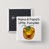 Nana en Papa's Little Pumpkin T-shirts Vierkante Button 5,1 Cm (Voorkant /achterkant)