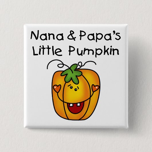Nana en Papa's Little Pumpkin T-shirts Vierkante Button 5,1 Cm (Voorkant)