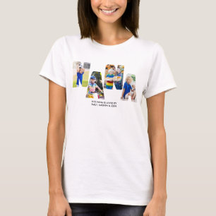 NANA Fotobrief Collage Cutout Grandkids Name T-shirt