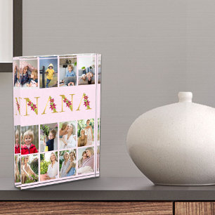 Nana Gouden Bloemletters 12 Verticale Fotocollage Fotoblokken