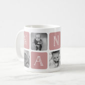 NANA Grand-mère Photo Collage Mug | ROSE (Devant gauche)