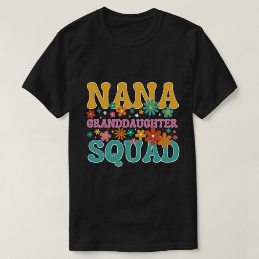 Nana Granddochter Squad groovy nana voor oma T-shirt (Design voorkant)