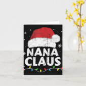 Nana Grandma Claus Christmas Lights Matching Famil Kaart (Gele Bloem)