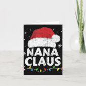 Nana Grandma Claus Christmas Lights Matching Famil Kaart (Voorkant)