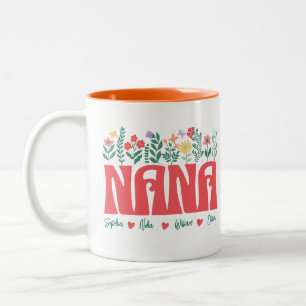 NANA GRANDMA GRANDMOTHER GRANNY - Pas het aan Tweekleurige Koffiemok