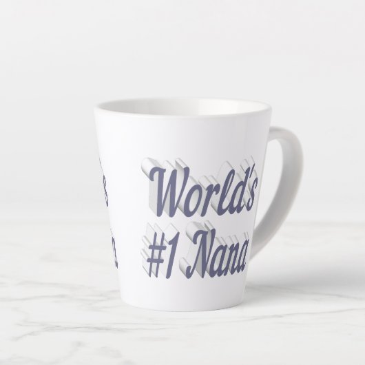 Nana gray text Moederdag Latte Mok (Rechterhoek)