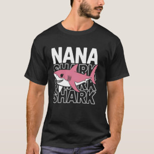 Nana Haai Grappige Schattige Roze Haai Oma Cadeau T-shirt
