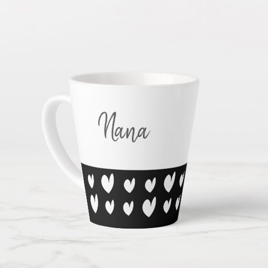 Nana Heart Champagne Black Latte Mug (Angle gauche)