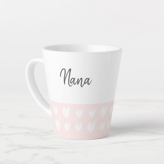 Nana Heart Champagne Rose Latte Mug (Angle gauche)