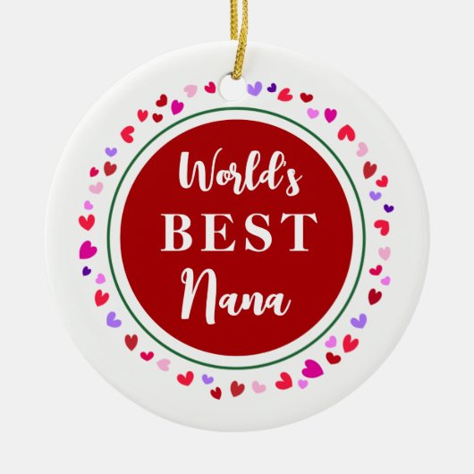 Nana Hearts Love Sign Datum kerstcadeautje Keramisch Ornament (Voorkant)