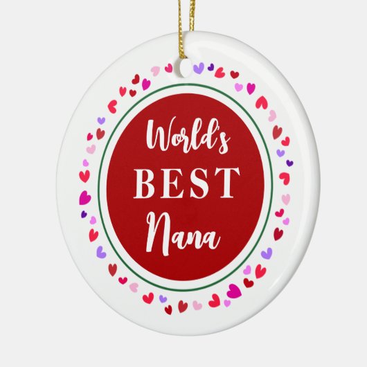 Nana Hearts Love Sign Datum kerstcadeautje Keramisch Ornament (Links)