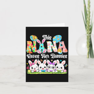 Nana houdt van paashaas groep konijnen vlinderdas kaart