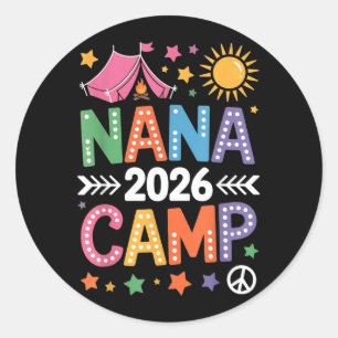 Nana Kamp 2026 Gezinsvakantie Zomer Kampeerploeg Ronde Sticker