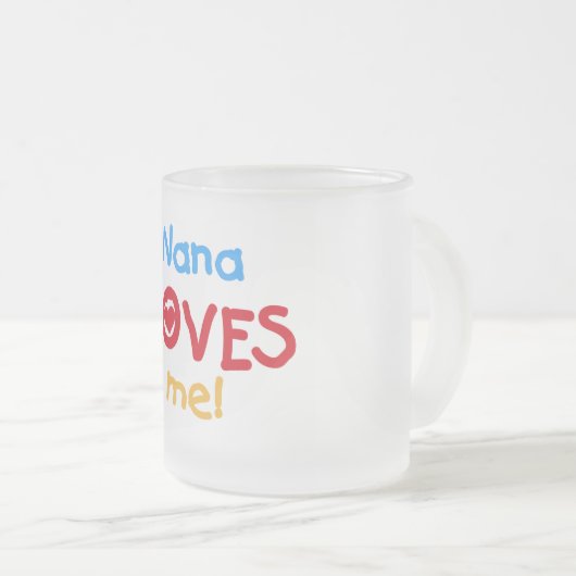 Nana Loves Me T-shirts en geschenken Matglas Koffiemok (Voorkant rechts)