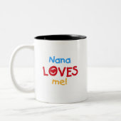 Nana Loves Me T-shirts en geschenken Tweekleurige Koffiemok (Links)