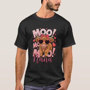 Nana Moederdag Rundvee Koe Zonnebril Vlinderdas Fa T-shirt