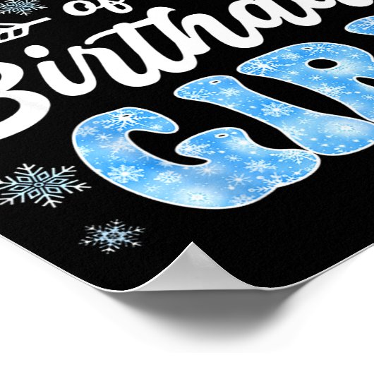 Nana Of The Birthday Girl Snowflakes Winter Christ Poster (Hoek)