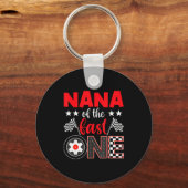 Nana Of The Fast One Birthday 1st Race Car Family Sleutelhanger (Voorkant)