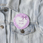 Nana om paarse harten Baby shower Button (In situ)