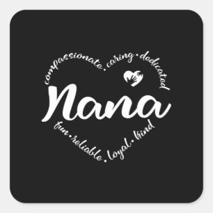 Nana, oma Nana, met hartklare woorden Vierkante Sticker