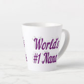 Nana paarse text Moederdag Latte Mok (Rechterhoek)