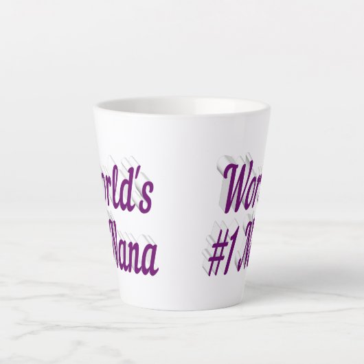 Nana paarse text Moederdag Latte Mok (Voorkant)