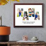 NANA Photo Collage Cutout Grandkids Noms Plaque<br><div class="desc">Plaque photo NANA, personnalisée avec 4 de vos photos préférées et votre message personnalisé. Ce design a une typographie découpée par lettre photo formant le mot "NANA" et le modèle photo créera ceci pour vous automatiquement. Si vous rencontrez des problèmes avec l'affichage de vos images, essayez de les télécharger au...</div>