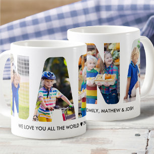 NANA Photo Collage Letter Cutout Grandchildren Nam Koffiemok