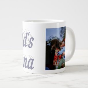 Nana photo gris texte géant tasse à café