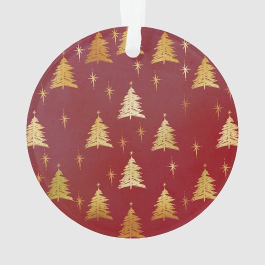 Nana Red en Gold Kerstbomen Foto Ornament (achterkant)