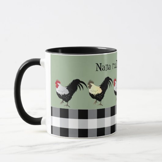 Nana Rule's the Roost Rooster Black White Name Mok (Links)
